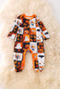 Ghost patch printed baby onesie with footie. RPG53723 amy