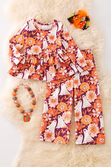  Ghost floral printed ruffle tunic and pants. OFG52305 Sol