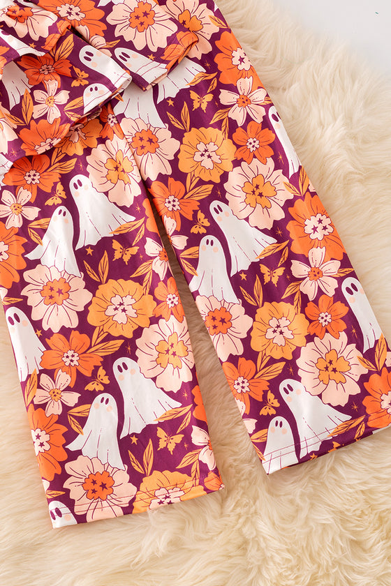 Ghost floral printed ruffle tunic and pants. OFG52305 Sol