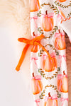 Pumpkin printed smock dress. DRG52994 AMY