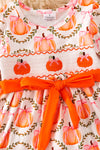 Pumpkin printed smock dress. DRG52994 AMY