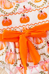 Pumpkin printed baby smock romper. RPG52378 sol