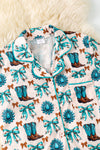 Concho & western boot printed women pajamas.PJW50157 AMY