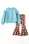 Howdy Howdy" Blue long sleeve top and cow bell bottoms. OFG63276 MON