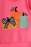 Pumpkin applique sweatshirt and checkered bottoms. OFG62631 MON