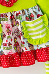 Lime green Christmas printed tunic and bell bottoms. OFG63366 AMY