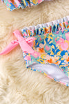 Blue floral printed tiered halter top and bloomers. SWG60088 JEAN