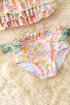 Coral floral tiered top and bottoms. SWG60089 AMY