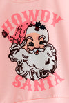 Howdy Santa" Pink sweatshirt and Santa & checkered printed bottoms. OFG62976 SOL