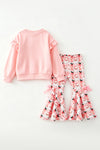 Howdy Santa" Pink sweatshirt and Santa & checkered printed bottoms. OFG62976 SOL