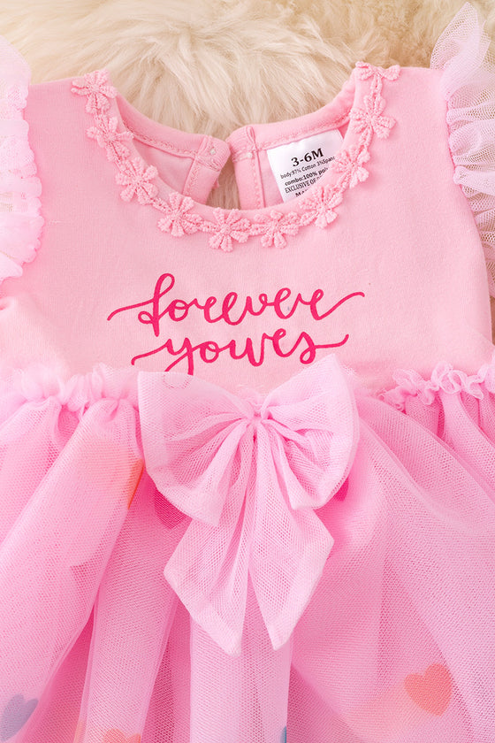 "Forever Yours" heart printed tulle dress with bloomers. RPG41326 NAY