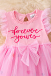 "Forever yours" Pink tulle dress with ruffle sleeve. DRG43278 JEAN