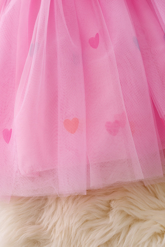 "Forever yours" Pink tulle dress with ruffle sleeve. DRG43278 JEAN