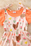 Hen printed girls romper. OFG50282 JEAN