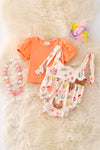 Hen printed baby onesie with bubble sleeve shirt. OFG50283 NAY