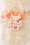 Hen printed baby onesie with bubble sleeve shirt. OFG50283 NAY