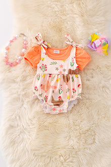  Hen printed baby onesie with bubble sleeve shirt. OFG50283 NAY