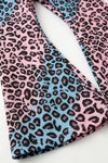 Ho Ho Ho" Pink Santa printed bell sleeve top and cheetah printed pants. OFG62975 AMY