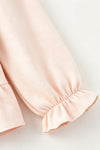 "Merry & Bright" cream long sleeve top and plaid pants with ruffle hem. OFG62971 MON