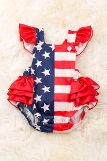  Patriotic baby onesie with ruffle butt. RPG430007 SOL