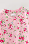 Pink Ditsy floral long sleeve top and skirt. OFG62966 SOL