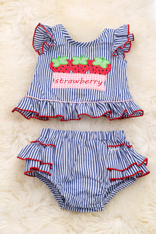  Strawberry applique baby set. OFG25144022 AMY