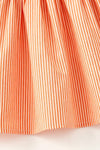 Orange & white stripe pajamas with embroidered pumpkins. DRG64500 AMY