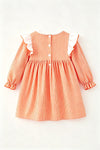 Orange & white stripe pajamas with embroidered pumpkins. DRG64500 AMY