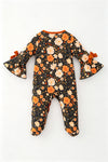Floral printed baby bodysuit with ruffle hem. RPG65390 SOL
