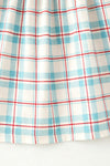 Lt. Blue plaid dress with embroidered ginger cookie. DRG65282 MON