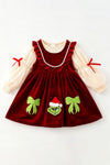 Faux Velvety dress with undershirt. DRG65432 SOL