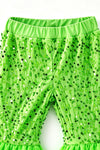 Lime green sequins bottoms with tulle hem. PNG60541 SOL