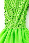 Lime green sequins bottoms with tulle hem. PNG60541 SOL