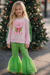 Lime green sequins bottoms with tulle hem. PNG60541 SOL