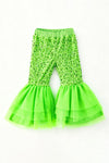 Lime green sequins bottoms with tulle hem. PNG60541 SOL