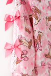 Pink western printed girls top and shorts. OFG61875 Mon