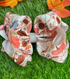 6.5" Fall printed double layer hair bows.(5pcs/$10.00)