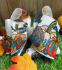 6.5" Fall printed double layer hair bows.(5pcs/$10.00)