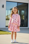 Pink Ditsy floral long sleeve top and skirt. OFG62966 SOL