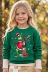 Green Christmas character printed long sleeve top. TPG60763 Bre