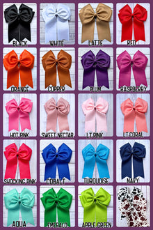  (Ribbon Coquette) Cute tale bows available in 11 colors! 6"WIDE X 7.5"HEIGHT- 6PCS/$10.50 #B