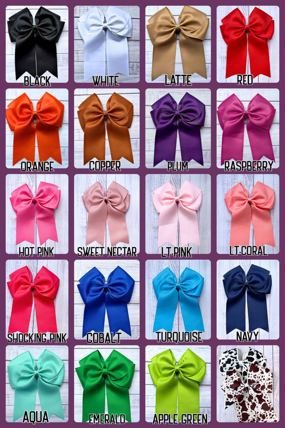 (Ribbon Coquette) Cute tale bows available in 11 colors! 6"WIDE X 7.5"HEIGHT- 6PCS/$10.50 #B