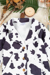 Cow printed blazer with pockets. TPG15153003-AMY