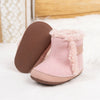 Brown faux fur baby boots. CG5402