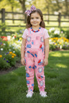 Pink patriotic girls jumpsuit. PNG50111 AMY