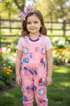 Pink patriotic girls jumpsuit. PNG50111 AMY