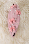 Blush Large bow bead & pearl headband. 2PCS/$11.00 ACG60154 S