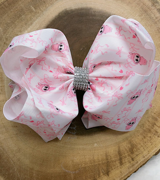 Labub* double layer printed hair bows. (6.5"Wide) 4pcs/$10.00