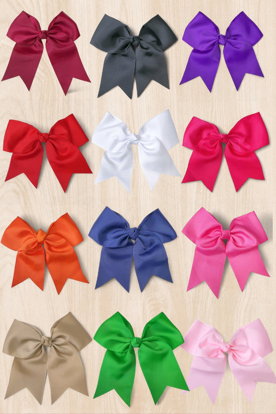 8" X 8" Cheer leader hair bows with alligator clip. 6pcs/$10.50