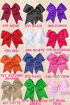 8" X 8" Cheer leader hair bows with alligator clip. 6pcs/$10.50